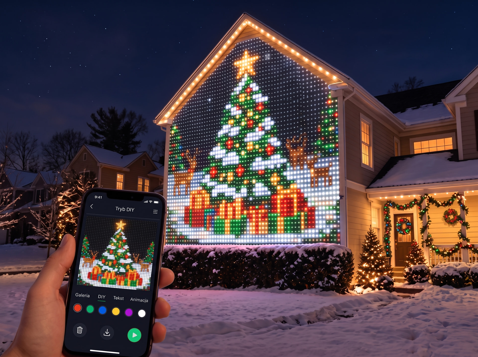 Smart Kurtyna LED Sterowana Aplikacją